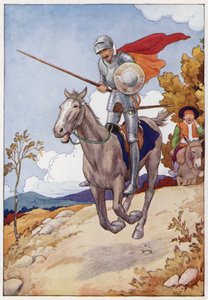 Illustration pour Don Quichotte (lithographie couleur) - Harry George Theaker
