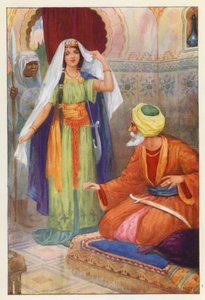 La belle captive et Aben Habuz (lithographie couleur)