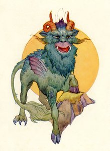 La grande bête (lithographie couleur) - Harry George Theaker