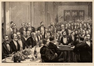 Dîner du Savage Club, un groupe de portraits - Harry Hamilton Johnston