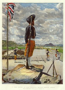 Un Sentinelle Sikh au Fort Johnston, Afrique Centrale Britannique