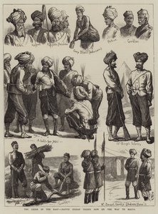 La crise en Orient, troupes indigènes indiennes en route pour Malte
