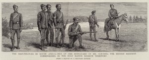Les troubles en Afrique du Sud, hommes de la garde du corps de M. Osborne, le commissaire résident britannique dans le territoire de la réserve des Zoulous