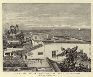 Vue de la ville de Mocambique depuis le consulat britannique