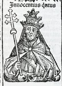 Portrait du pape Innocent IV (1195 - 1254) dans Liber chronicarum par Hartmann Schedel Nuremberg 1497