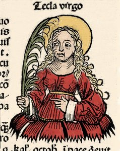 Représentation de la Vierge et du Martyre de Thècle d