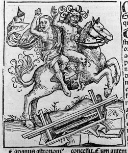 Le Roi, la Sorcière et le Crapaud de Berkeley par Guillaume de Malmesbury. "Représentation de la Sorcière de Berkeley exhumée du cercueil par les démons". Gravure de Hartmann Schedel "Liber chronicarum", Nuremberg 1493