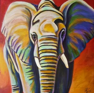 Éléphant coloré