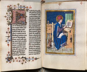 Livre des Évangiles avec Portraits des Évangélistes : Initiale décorée - Hausbuch Master