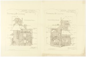Élévations, Façades latérales droite et gauche, Château d