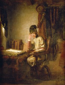 Un jeune philosophe dans son étude