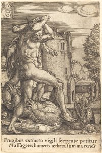 Hercule tuant le dragon - Heinrich Aldegrever