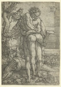 Hercule combat le dieu fleuve Achelus - Heinrich Aldegrever