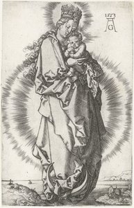 Madonna avec enfant sur le croissant de lune