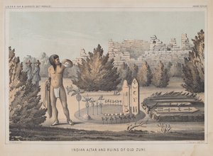Autel indien et ruines de l