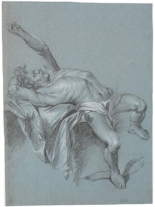 Polyphème attaché? (Homme allongé, incliné en arrière, le bras gauche levé) - Heinrich Dittmers