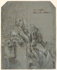 Autoportrait ? assis, avec toile et palette, main tendue - Heinrich Dittmers
