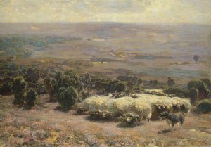 Un troupeau de moutons dans la lande de Lunebourg, 1902