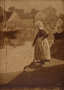 Fille hollandaise dans un paysage - Heinrich Kuhn
