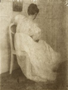 Mary Warner sur une chaise blanche, c.1910 - Heinrich Kuhn