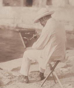 Peintre de plage (probablement Hugo Henneberg)