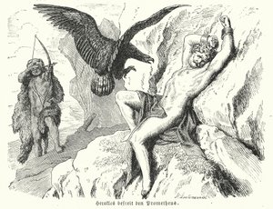 Héraclès libérant Prométhée - Heinrich Leutemann
