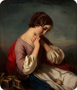 Fille avec oiseau mort