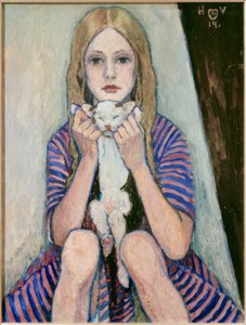 Enfant avec chat - Heinrich Vogeler