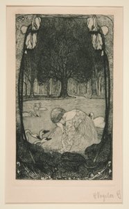 Femme pleurant au lac - Heinrich Vogeler