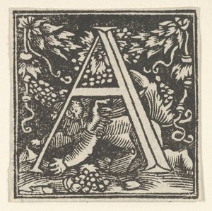 Lettre initiale A avec putto - Heinrich Vogtherr