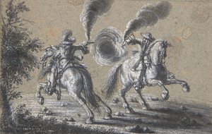 Deux cavaliers se tirant dessus - Heinrich Werdmuller