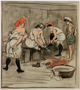 Quatre femmes dans le vestiaire