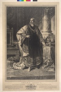 Figure entière debout François-Joseph I en robe de toison - Heinrich von Angeli