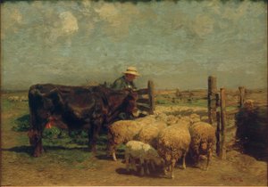 Au parc à moutons - Heinrich von Zügel