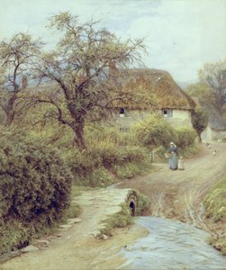 Une ferme sur une colline, Symondsbury, Dorset - Helen Allingham