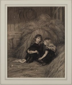 Deux filles dans une grange