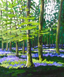 Bois de fleurs bleues, 2009 (huile sur toile)