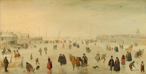 Une scène sur la glace - Hendrick Avercamp