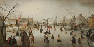 Patinage sur glace dans un village