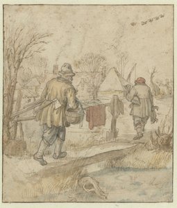 Retour des chasseurs de canards / verso : Croquis de navires et d