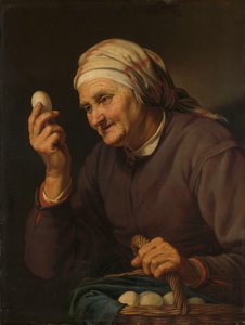 Vieille femme vendant des œufs