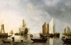 Port avec navires ancrés, 1655-60 - Hendrick Dubbels