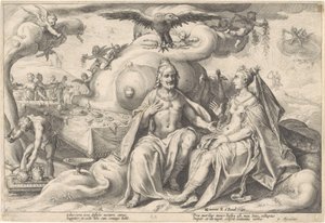 Discussion entre Jupiter et Junon - Hendrick Goltzius (workshop of)