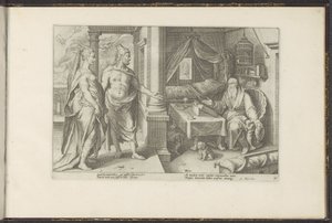 Junon et Jupiter consultent Tirésias - Hendrick Goltzius (workshop of)