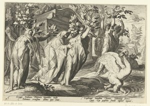 Les sœurs de Phaéthon se transforment en peupliers et son ami en cygne (Ovidius
