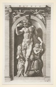 Bacchus, #7 dans une série de Huit Dieux Antiques - Hendrick Goltzius