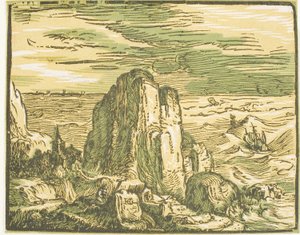 Falaise sur un Rivage, de Quatre Petits Paysages - Hendrick Goltzius
