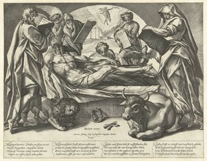 Le Christ mort et les quatre évangélistes