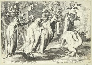 Les sœurs de Phaéton transformées en peupliers et Cygnus en cygne - Hendrick Goltzius