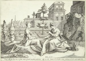 Junon déguisée en Beroë avertit Sémélé - Hendrick Goltzius